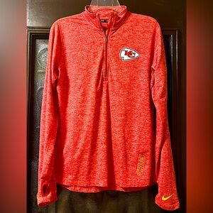 NIKE DRI-FIT NFL KC Chiefs Womens M 1/4 Zip Pullover Shirt Top Kansas City